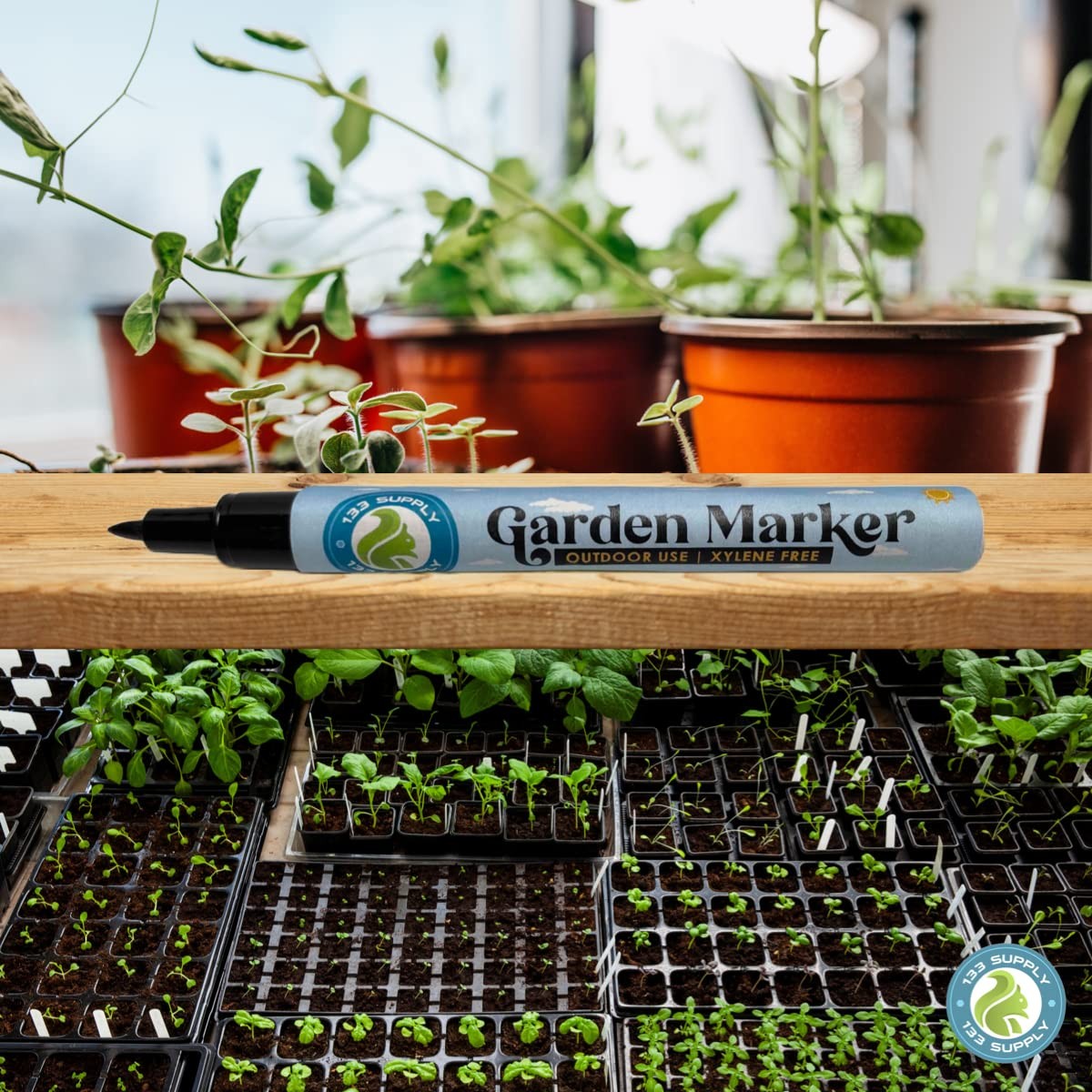 133 SUPPLY – 2 Pack Garden 2 Marker Pens (No Plant Tags), Black
