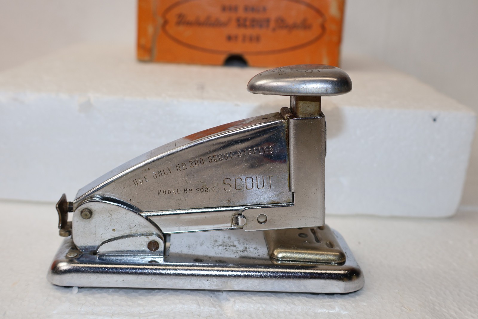 Vintage Ace Scout Model No. 202 With Original Box 3″ x 4.5″ Stapling Machine