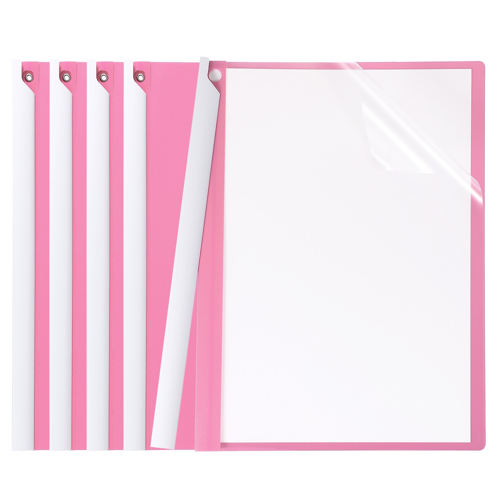 5 Pcs Report Folder Cover with Swing Clip, Rose Red