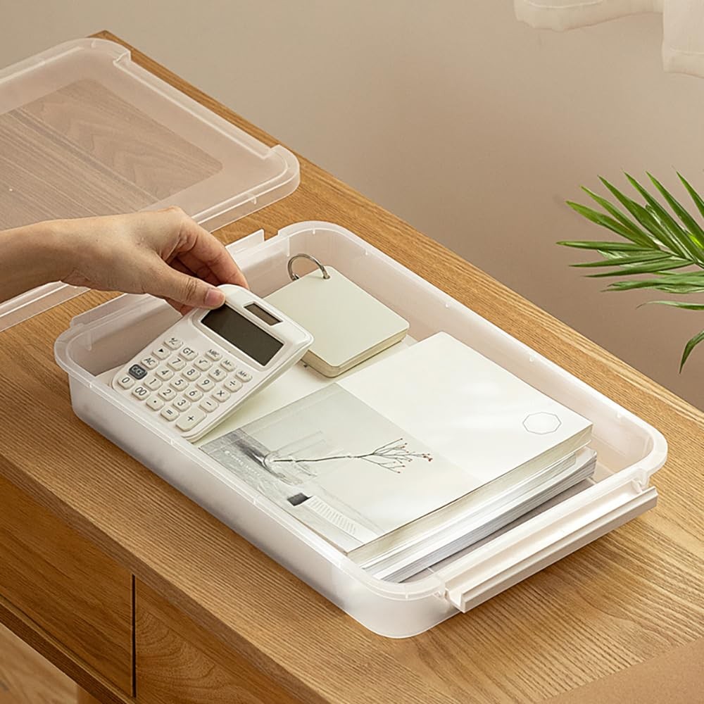 2 PCS Portable Project Case File Document Storage Organizer Clear Box Stand