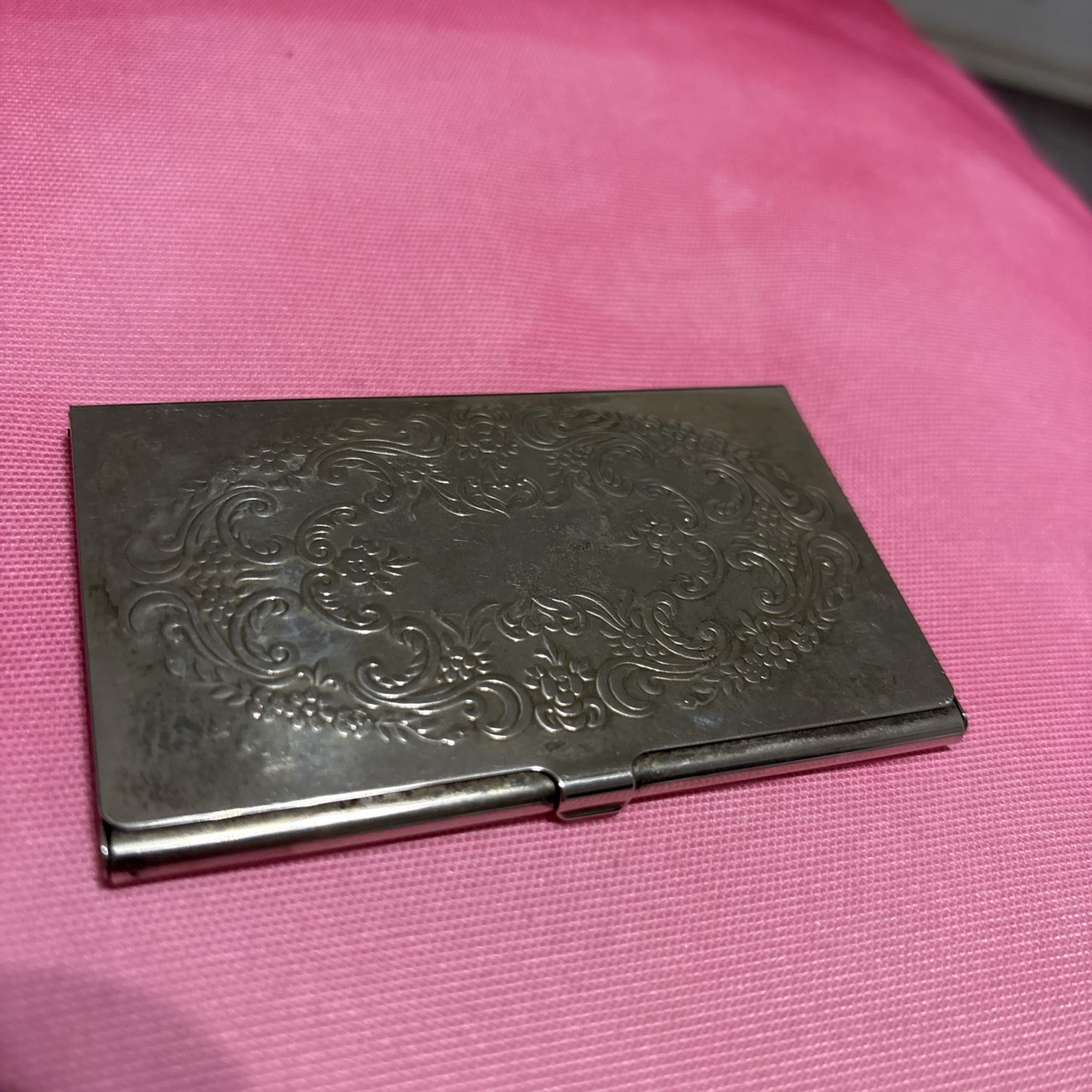 Vintage Silver Plated Business Cards Holder Or Wallet