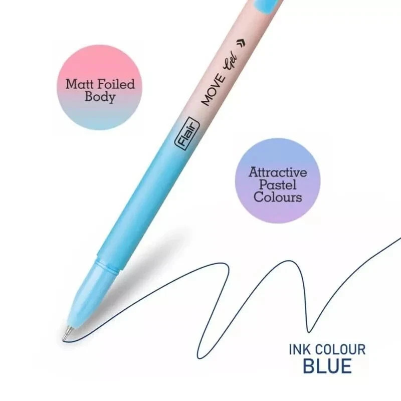 Flair Move Gel Pen Blue Ink Minimalistic Matt Finish – Free Shipping to US, 10x