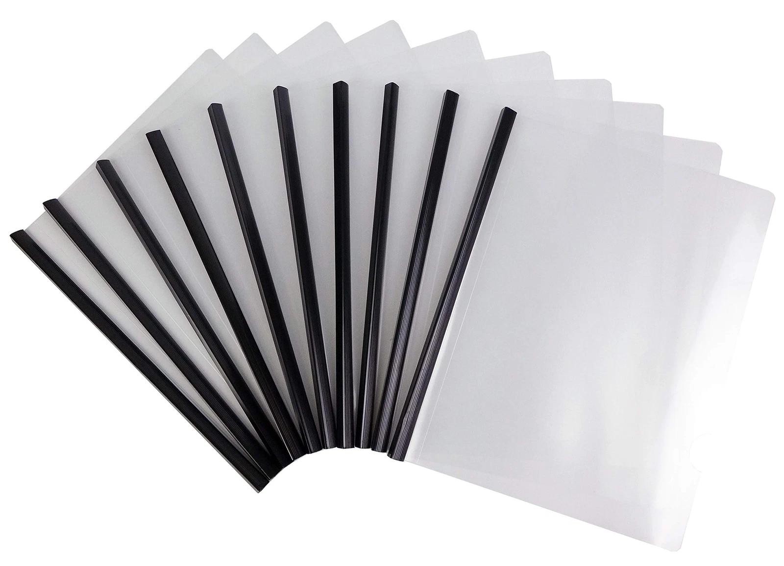 10 Pack Clear Report Covers with Sliding Bar for Presentation Folders Document |