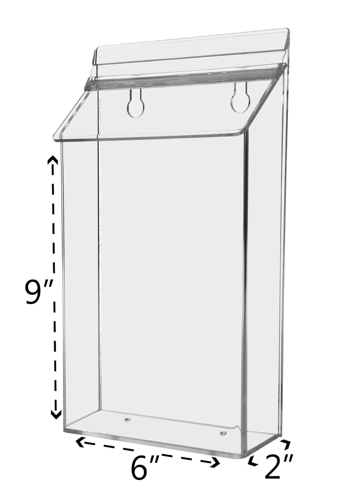 6 Pack 6″W x 9″H Outdoor Bifold Holder Wall Mount Brochure Box with Lid