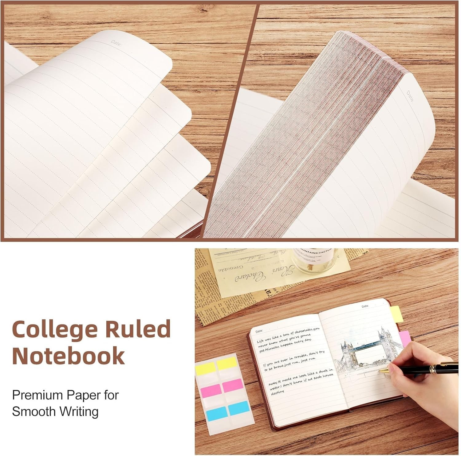 Small Lined Pocket Journal Notebook for Men – 256 Numbered Pages College Rule…