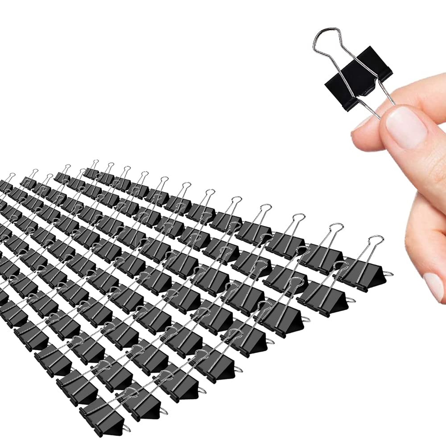 Small Binder Clips, 96 Pack, 3/4 Inch, Standard 19mm, Black, Capacity 0.31 In…