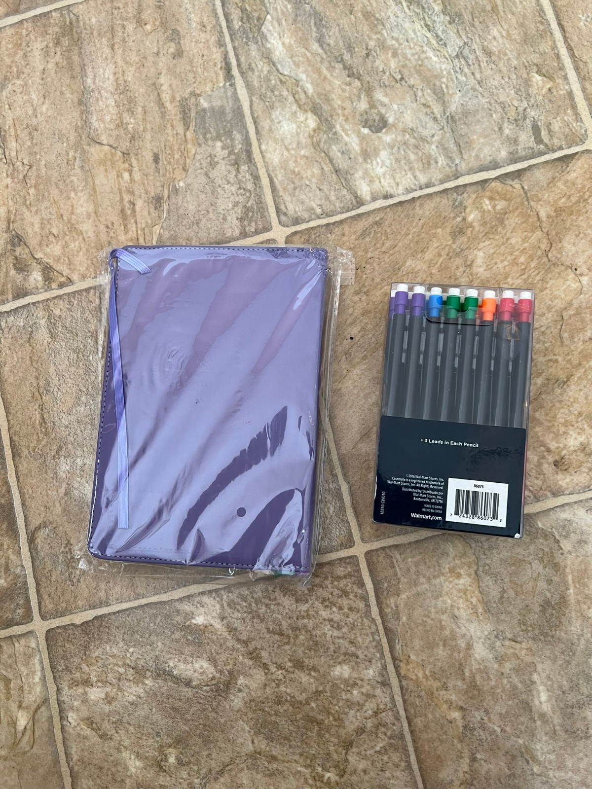 24ct Mechanical Pencils and Pu Leather Monthly & Weekly Life Planner