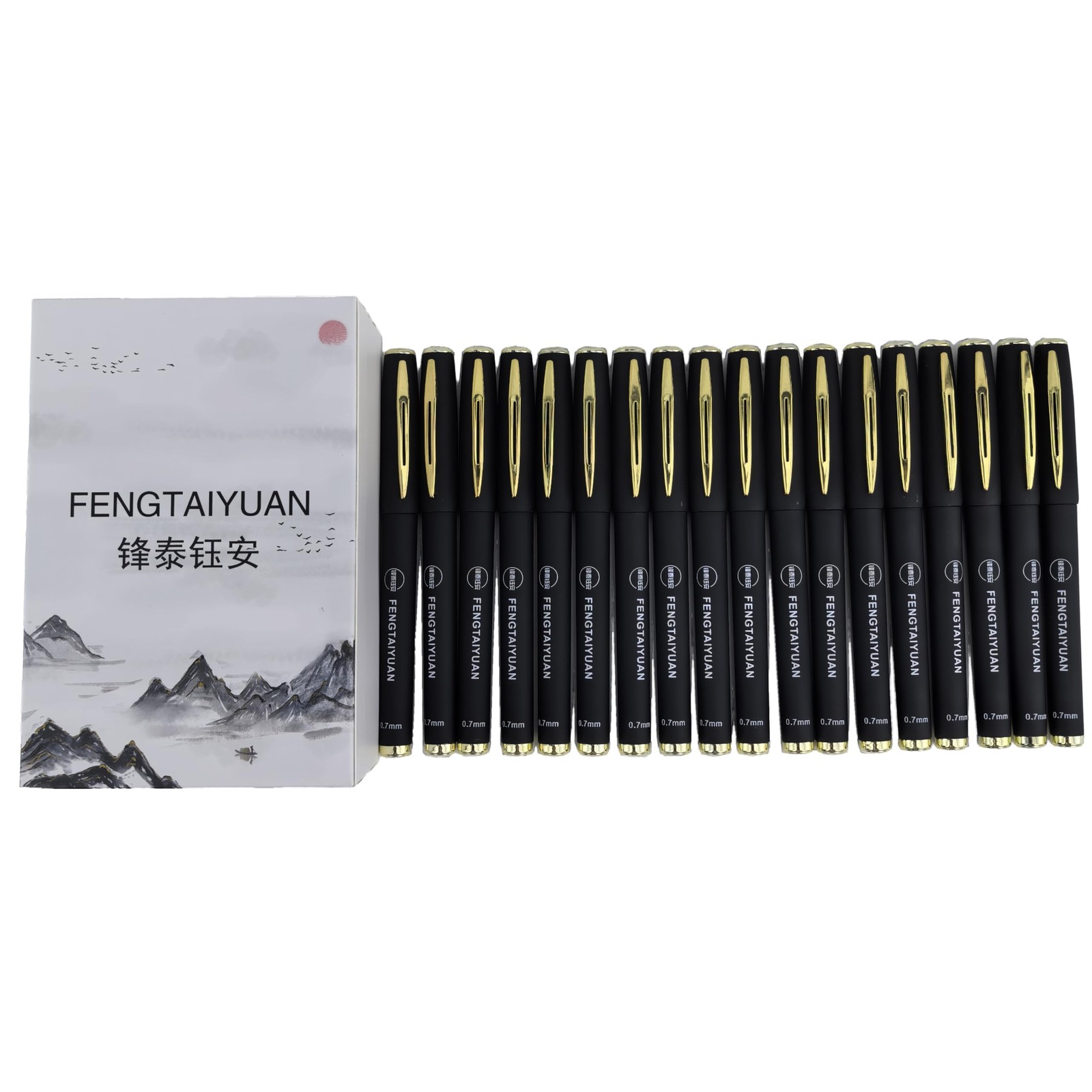 18 PCS Gel Ink Rollerball Pens Black Ink Fine Point 0.7mm QuickDrying 07P18