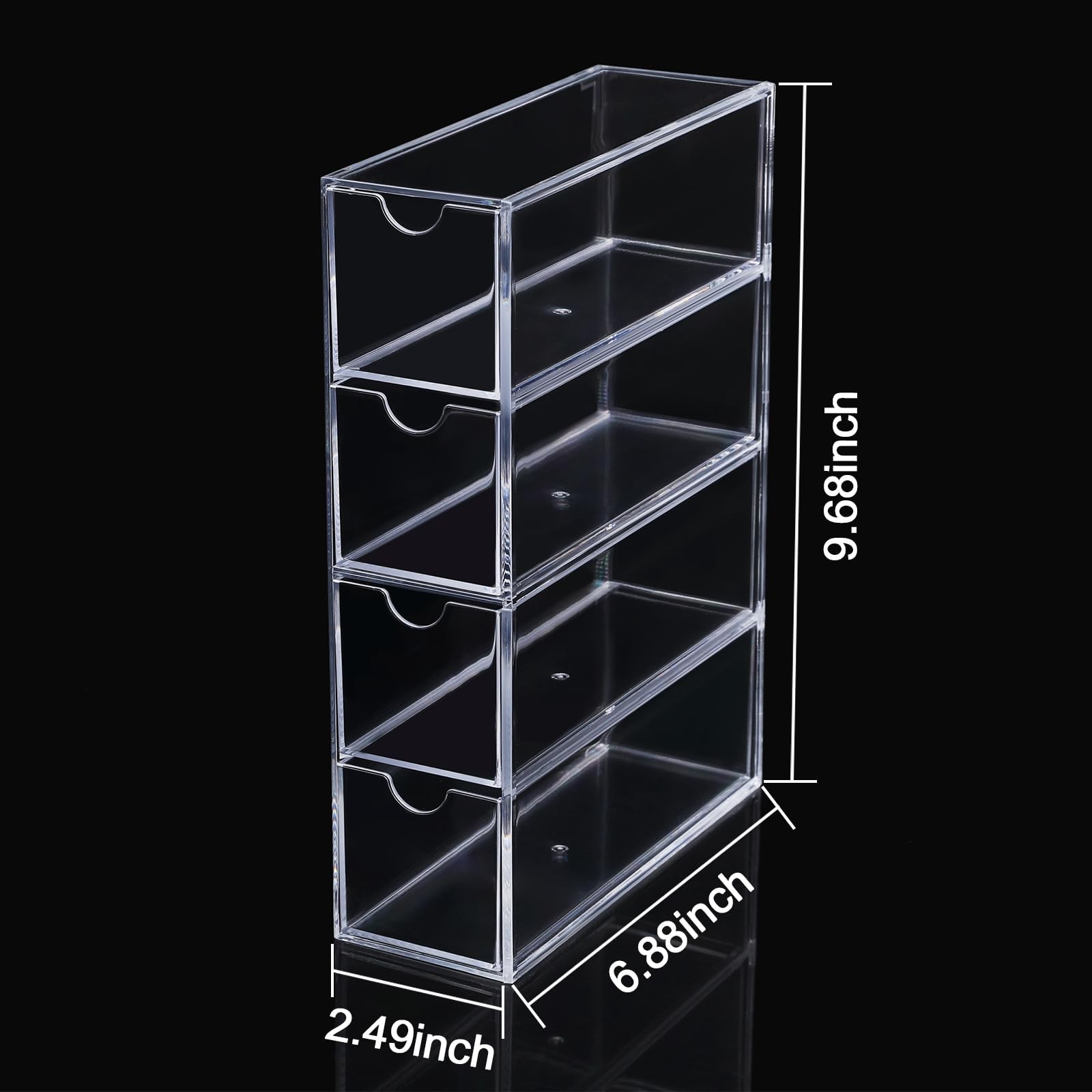 Acrylic Stackable Drawer Organizer with 4 Clear Drawers for Bathroom & Vanity…