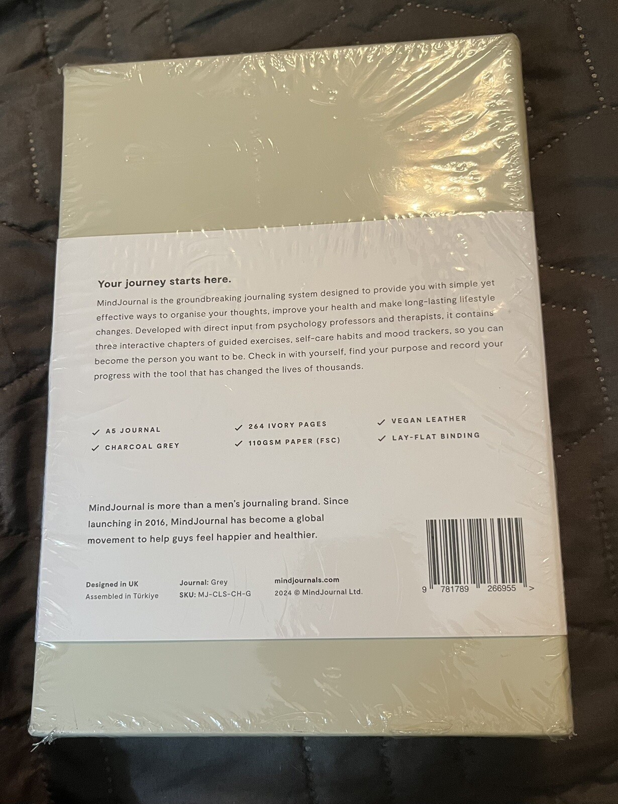MindJournal Journaling System For Men Grey New Sealed