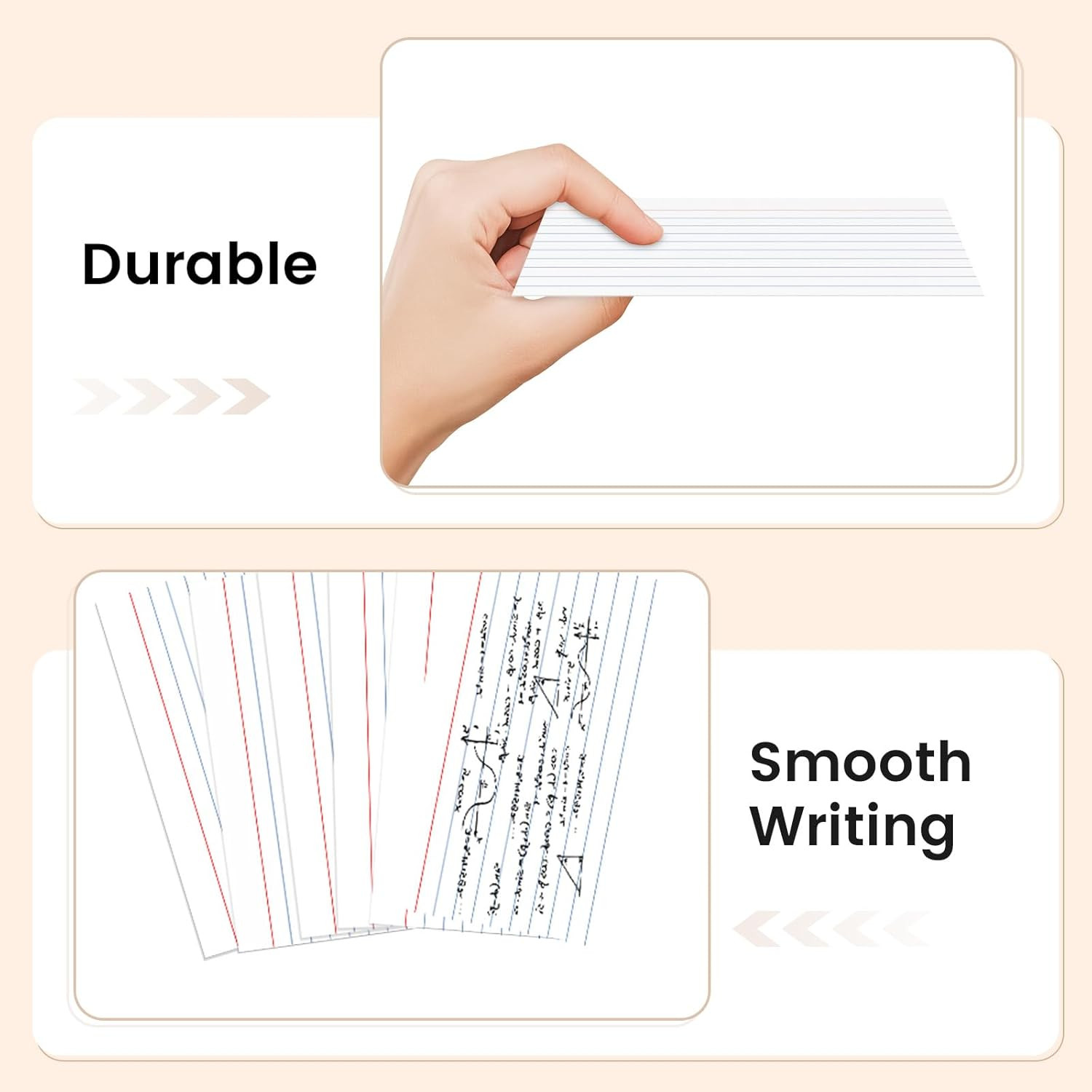 300 Count White Index Cards 3X5 Inch – 180Gsm Heavyweight Flash Card (50 Sheets