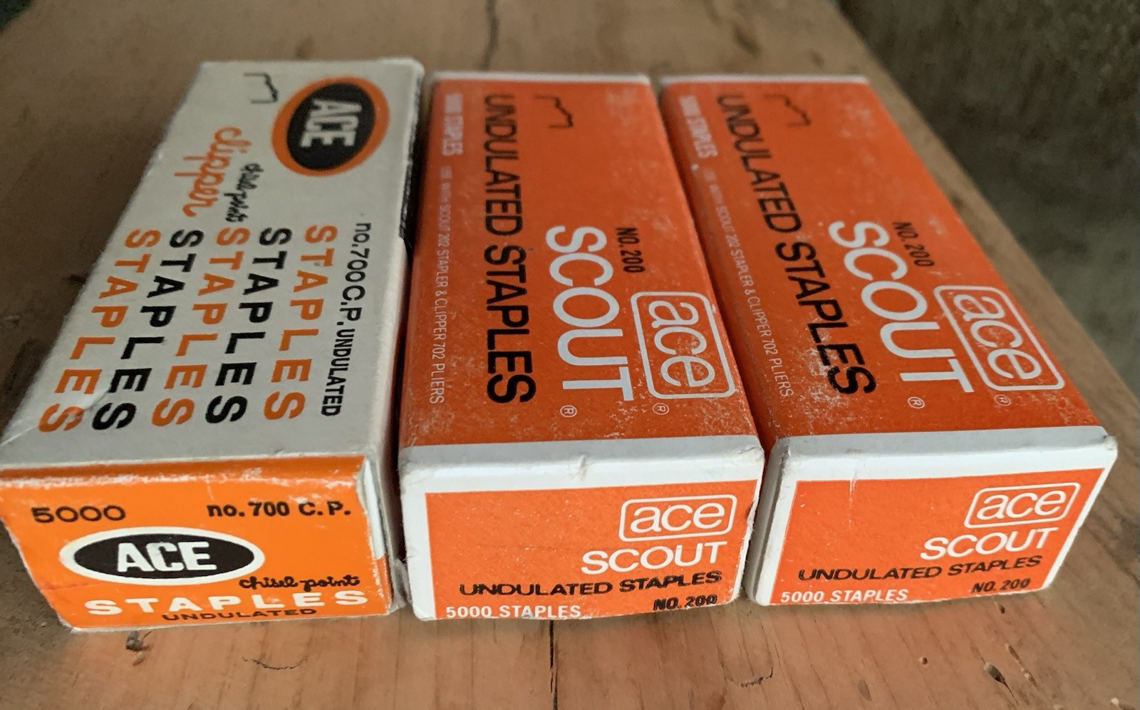 Vintage Ace Scout 200 & Clipper 700 Undulated Staples Lot of 3 Boxes