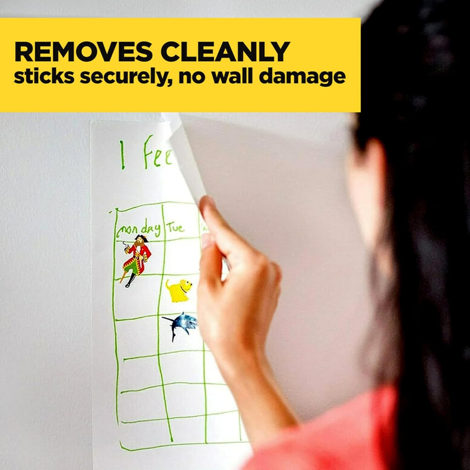Scotch Wall-Safe Tape, 1 Dispenser Roll, Removable Wall Safe Tape, for Hanging P