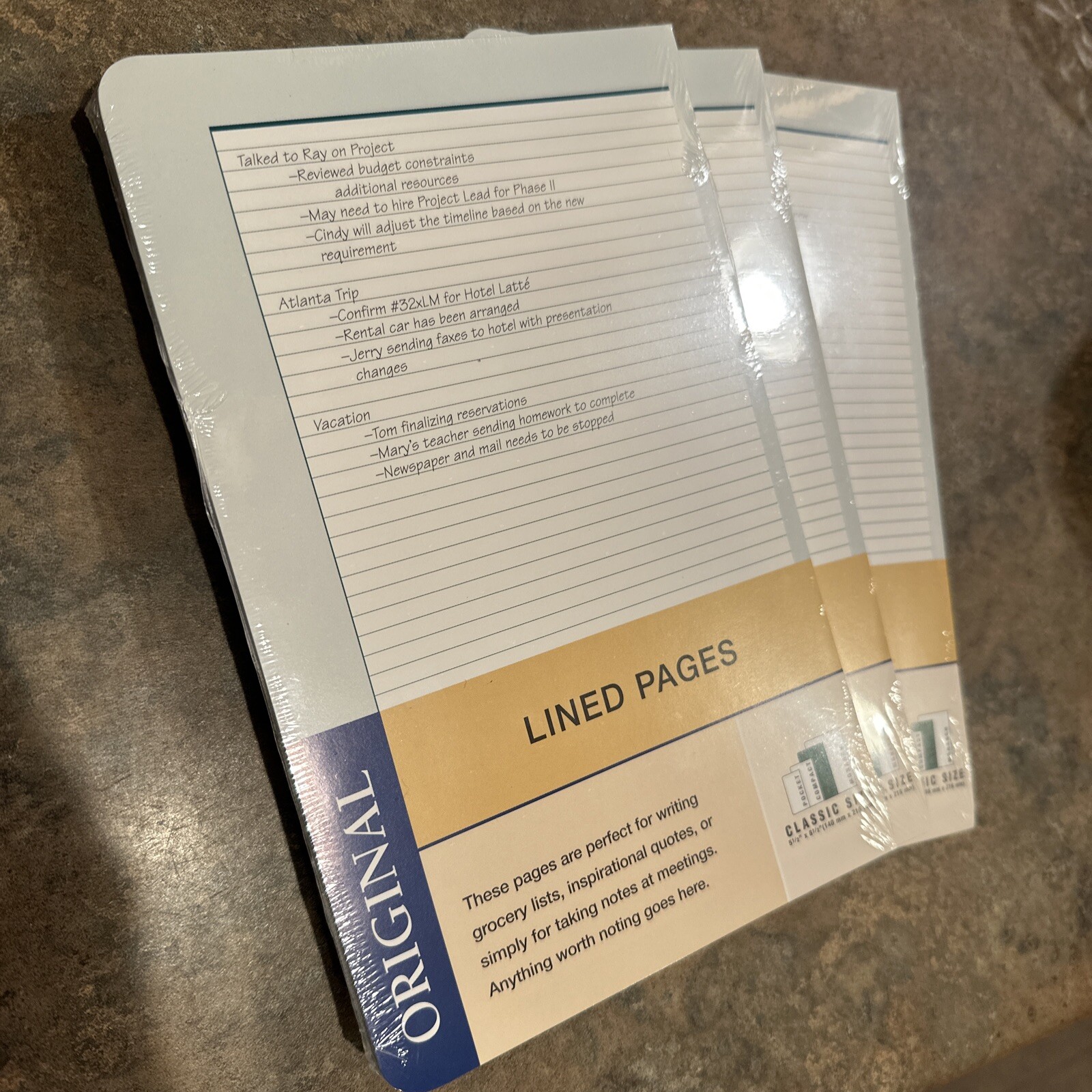 3x Franklin Covey Planner Classic Size 5.5″x8.5″ Original Lined Pages, 48 sheets