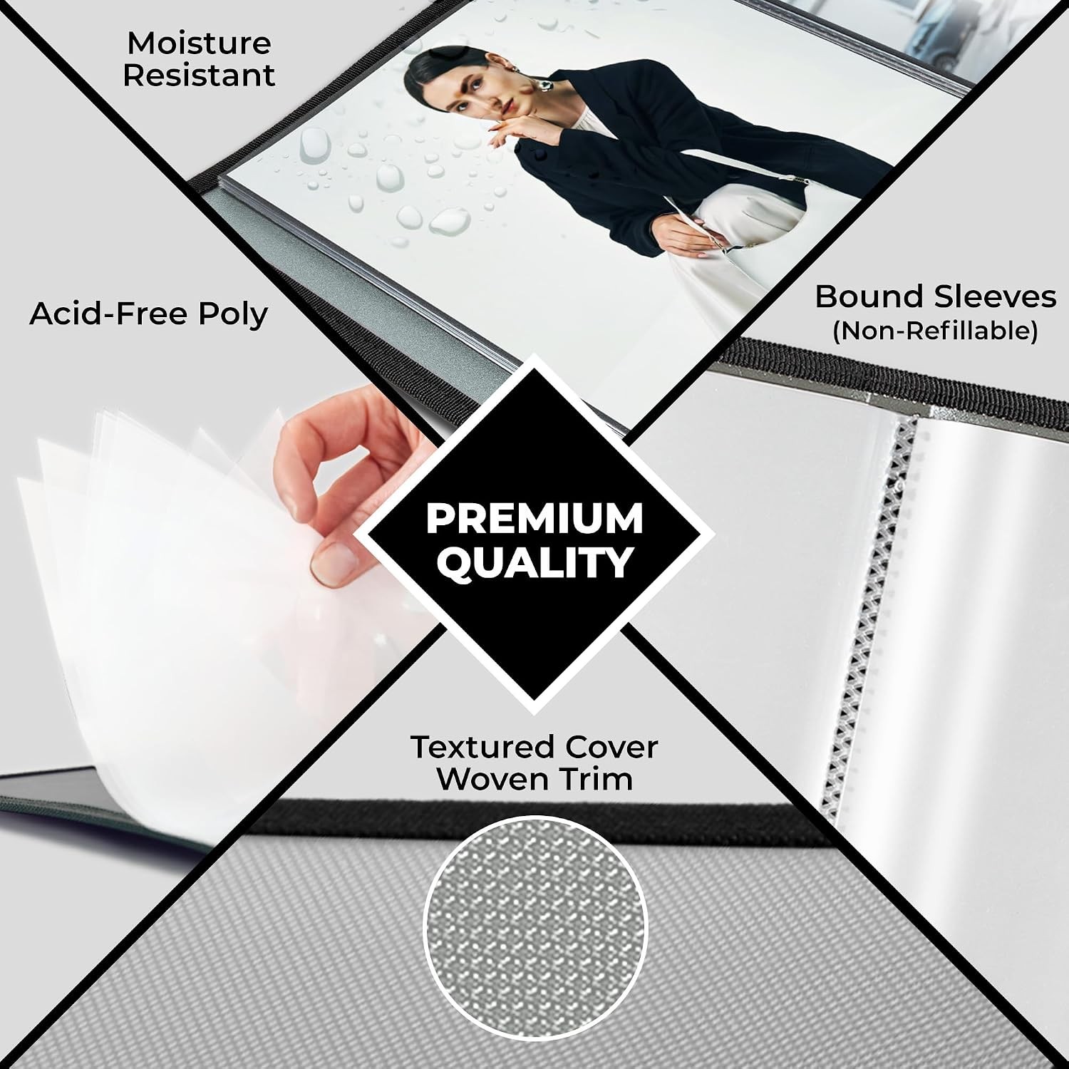 Art Portfolio 8.5×11 Folder (Silver), Mounting Paper, Portfolio Binder for