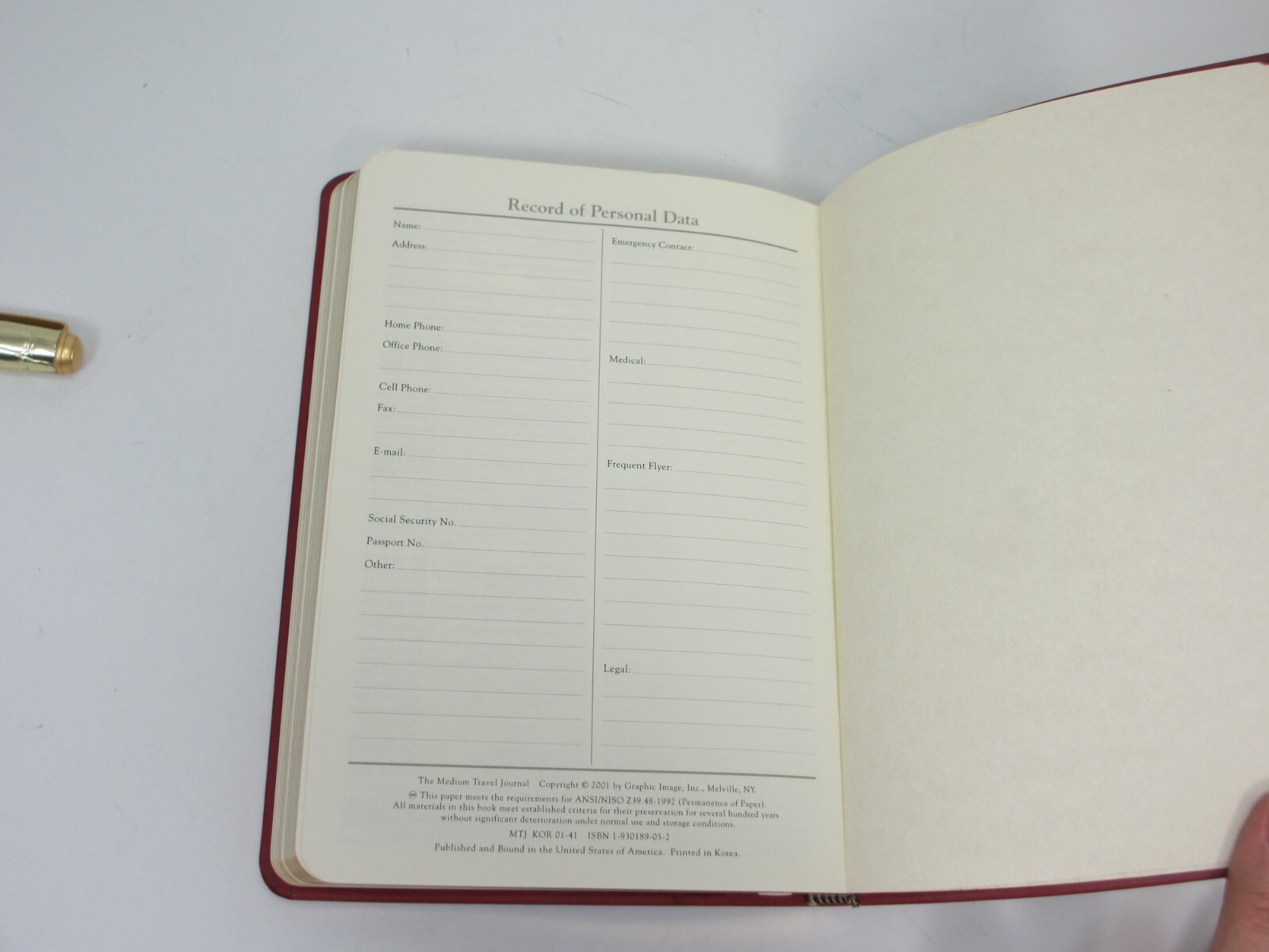 Journal Diary Leather 7″ Soft Cover 224 Lined Pages Graphic Image $70 Cranberry