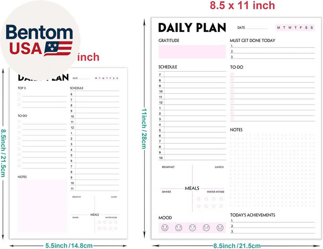 Daily Planner Notepad – Tear-Off Daily Planning Pad, Organizer with to Do Lists,