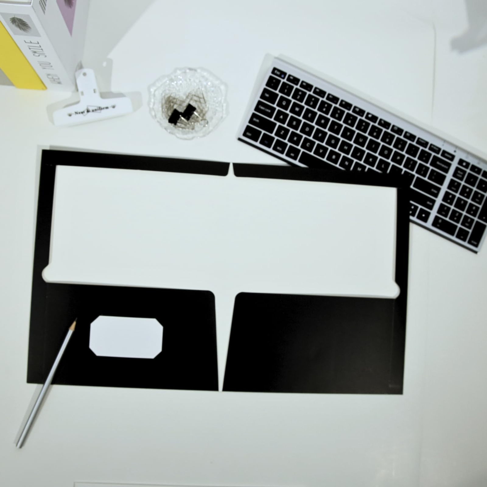 -Pocket Folders Black Glossy Laminated Paper Folder, Letter Size Folders with…