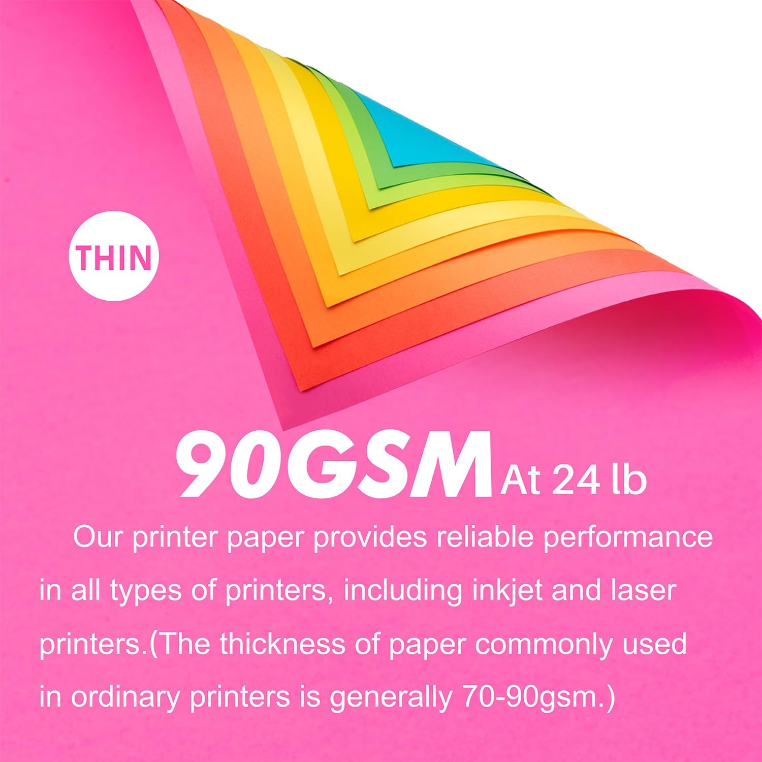 Colored Print&Copy Paper 8.5×11 Inches,180 Sheets 9 Colors Pastel A4 Printer …