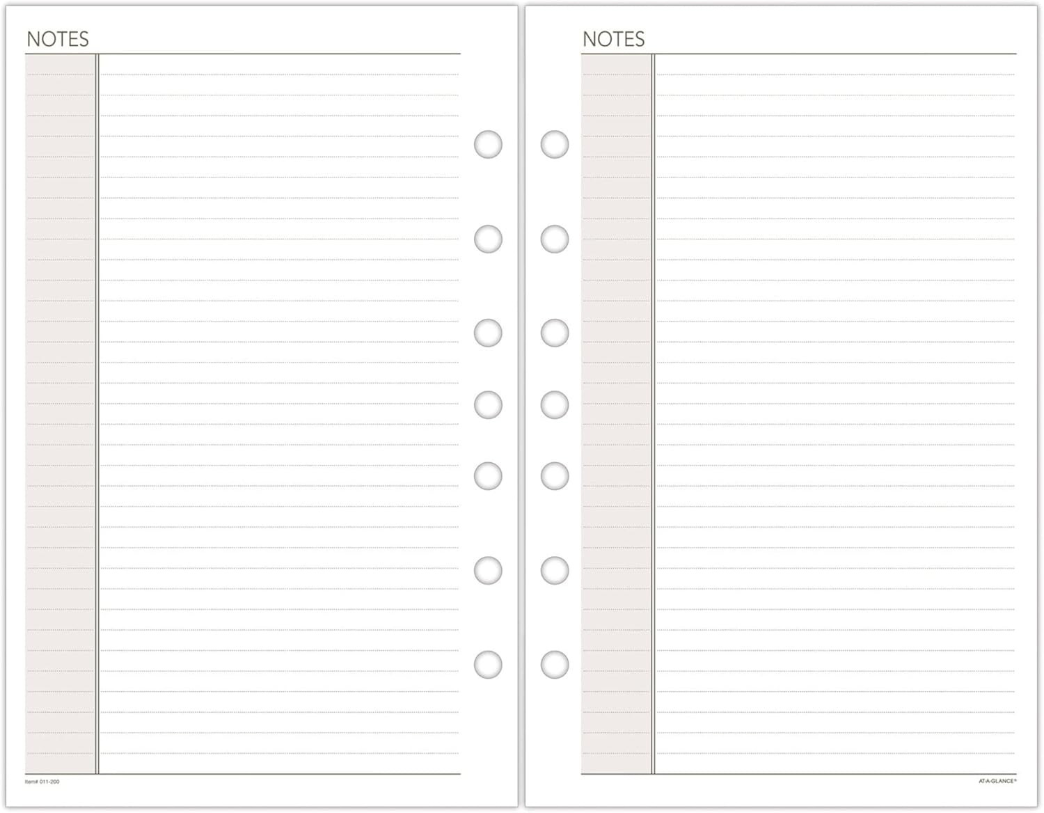 Day Runner Notes Pages, 87228 DAY-TIMER, Refill, Loose-Leaf , Undated, for Plann