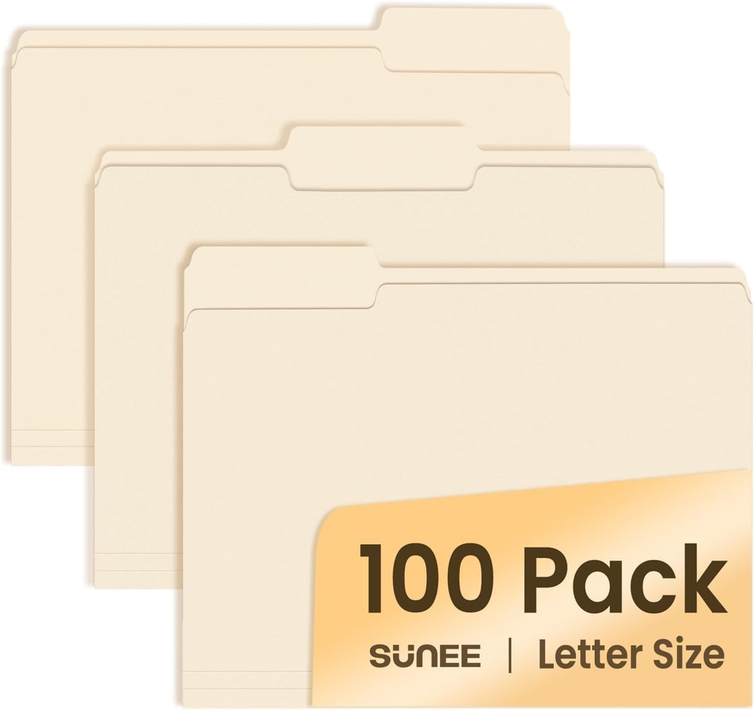 Standard Letter Size Manilla Folders, 8.5×11 in., 100 Pack – Ideal for Filing