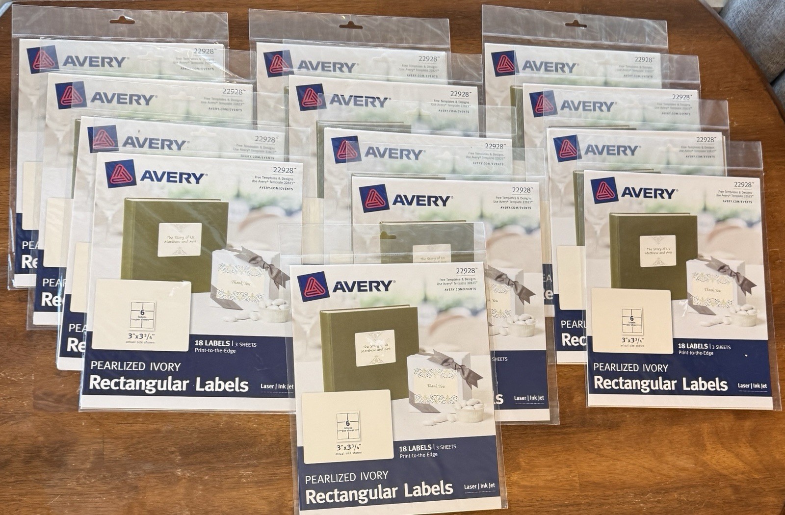 13 Packs Avery 22928 Pearlized Ivory Rectangular Labels 3″x 3¾” 702 Labels