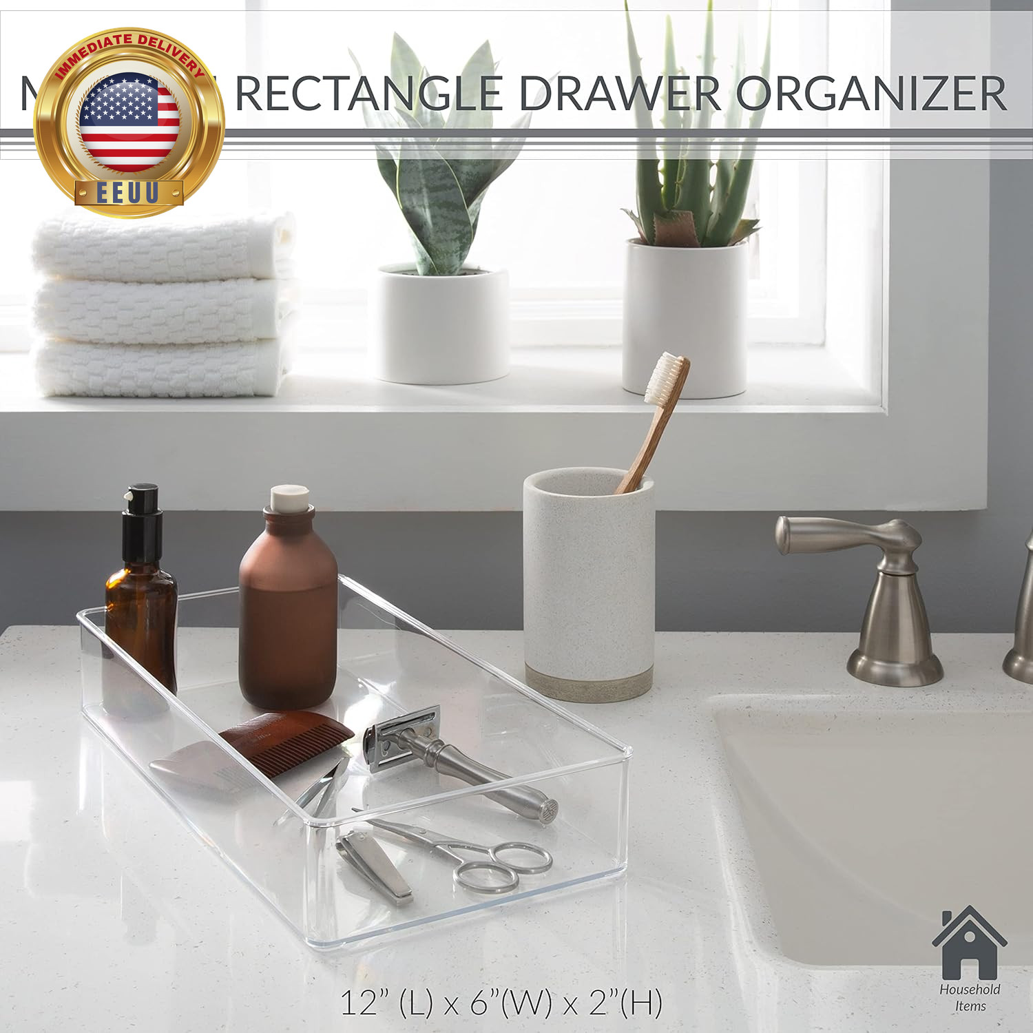 Medium Rectangular Drawer Organizer, Super Clear ⭐️⭐️⭐️⭐️⭐️