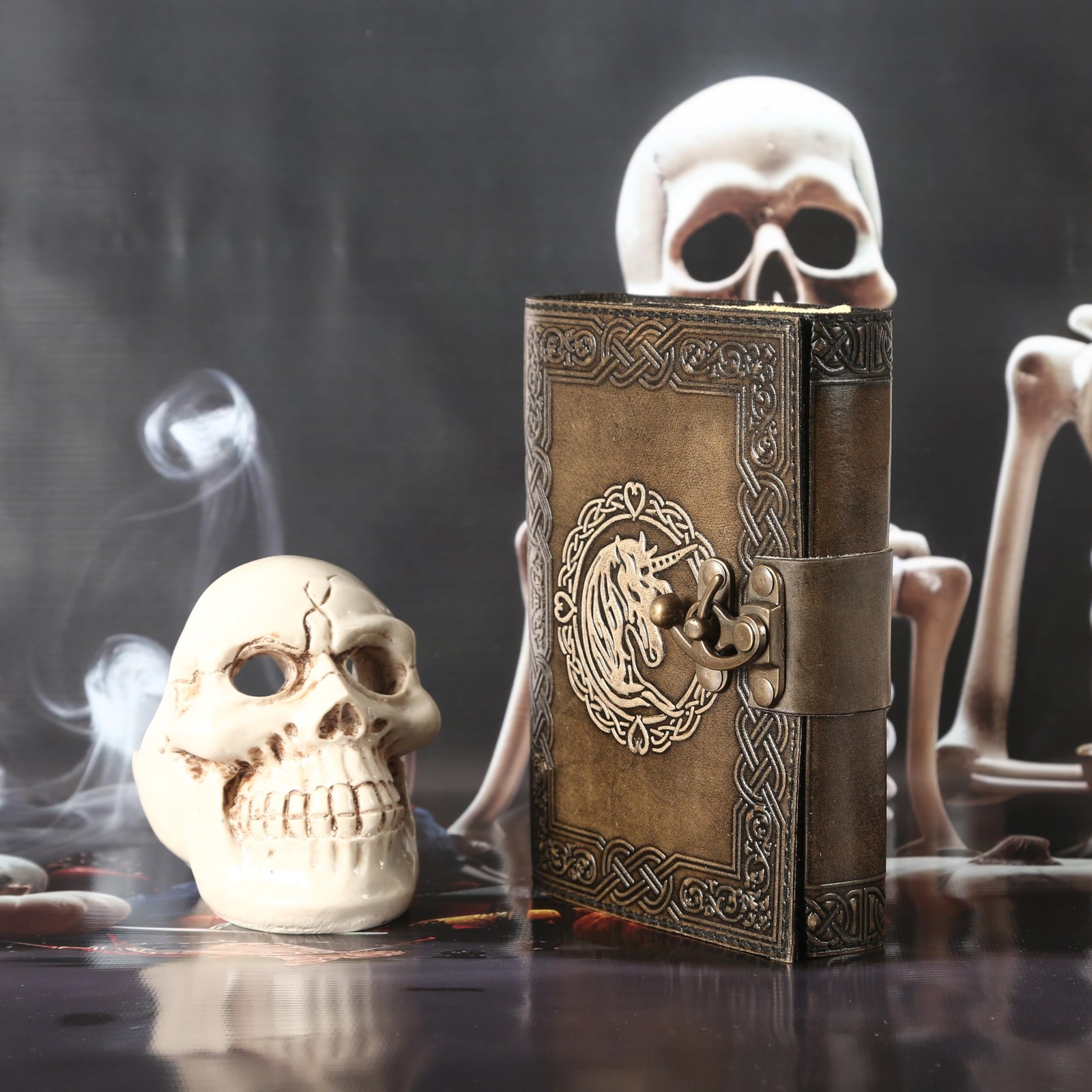 Unicorn Leather Journal Sketchbook Notebook with Lock for Men Women Dnd Trave…