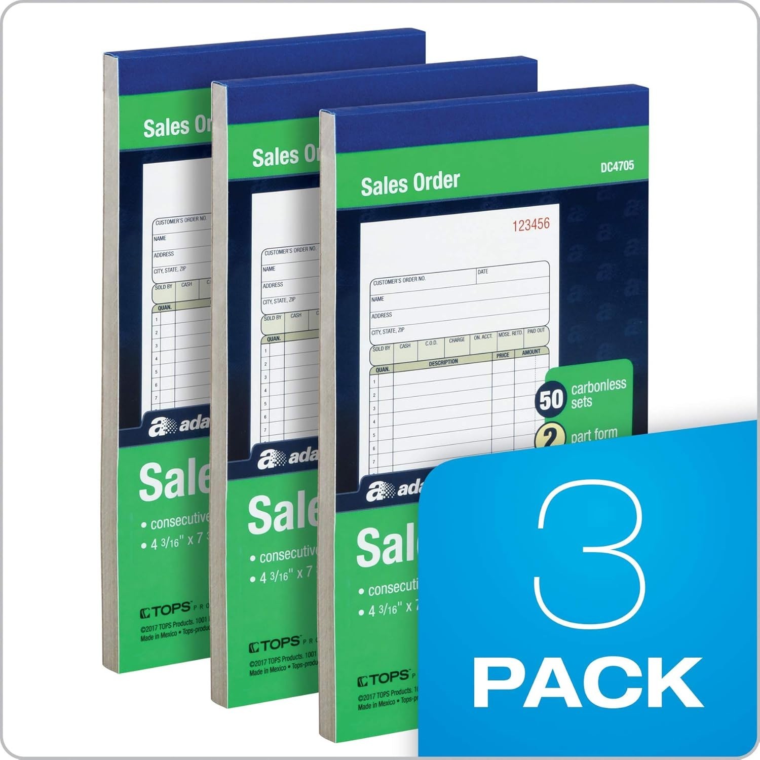 Easy-To-Use Carbonless Sales Order Books – 3 Pack, 50 Sets, Customizable Header