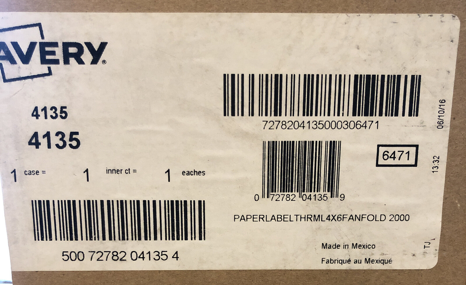 Avery Thermal Printer Labels, Thermal Printers, 4 X 6, White 2000 count fanfold