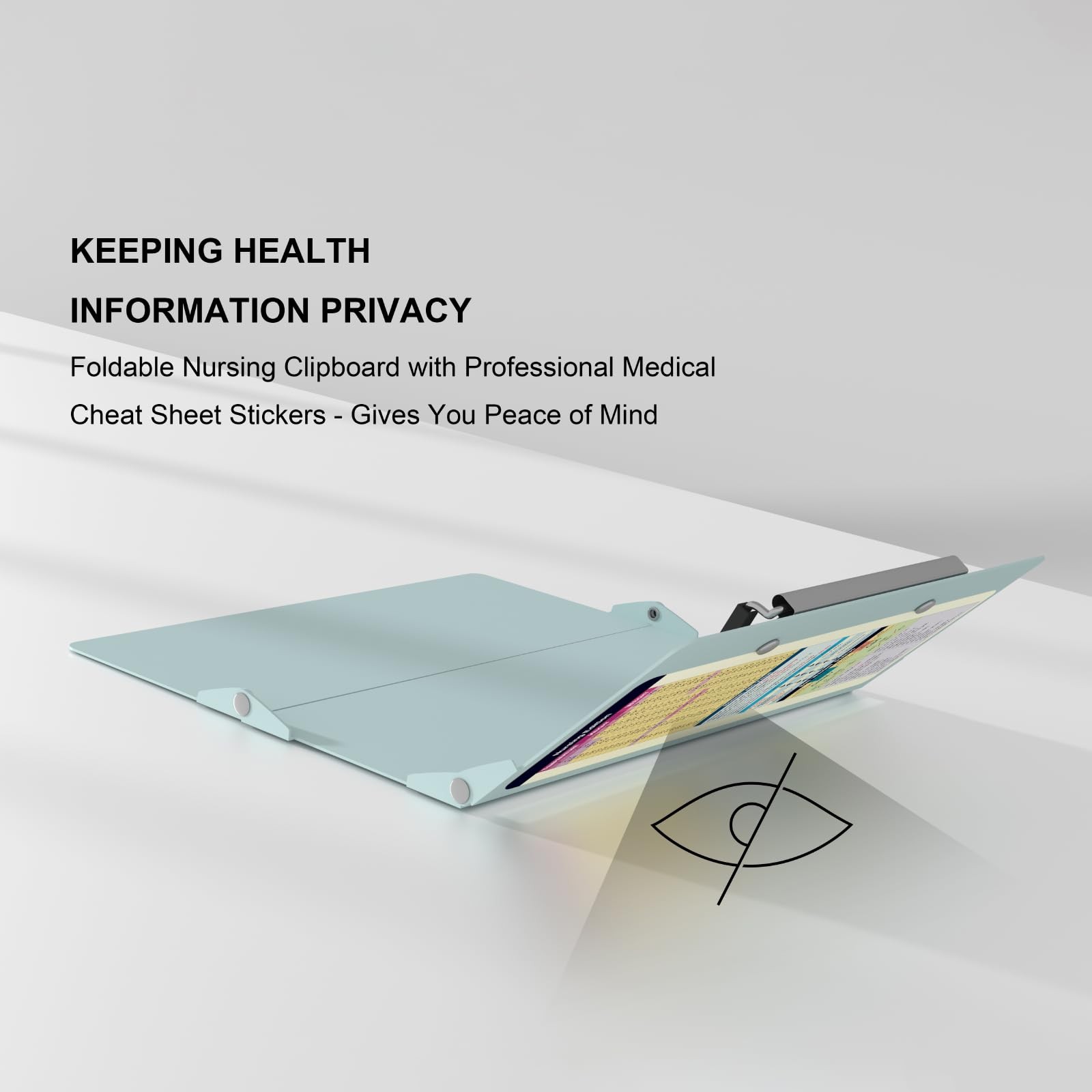 Nursing Clipboard Foldable Pocket Size-Nursing Edition Cheat Sheets Aluminum